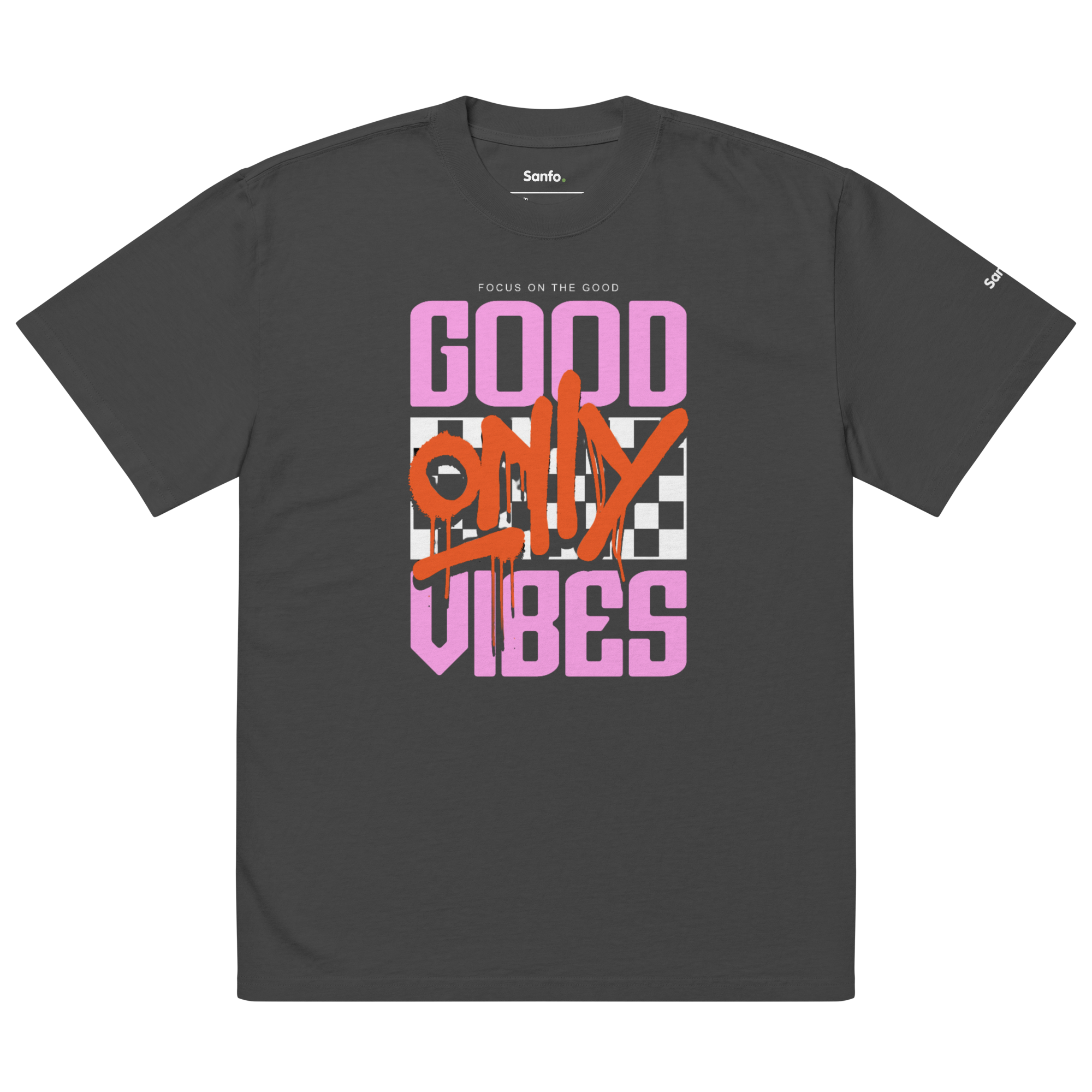 Good Vibes  Only - T-shirt Oversize Délavé | Unisexe