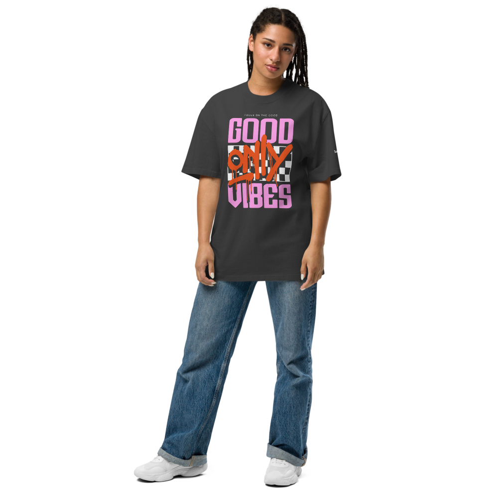 Good Vibes  Only - T-shirt Oversize Délavé | Unisexe