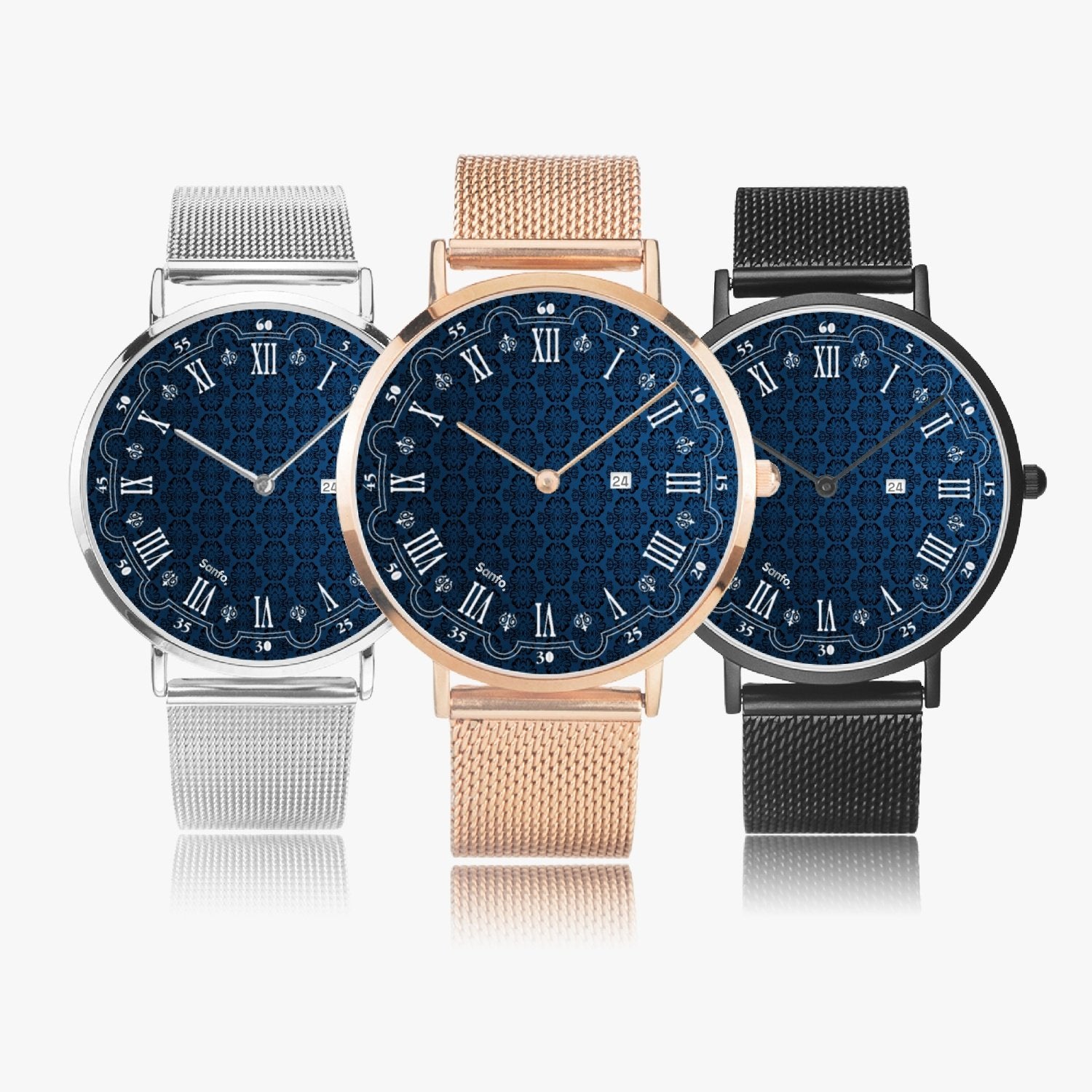 Montre à Quartz en Acier Inoxydable Unisexe | Indigo