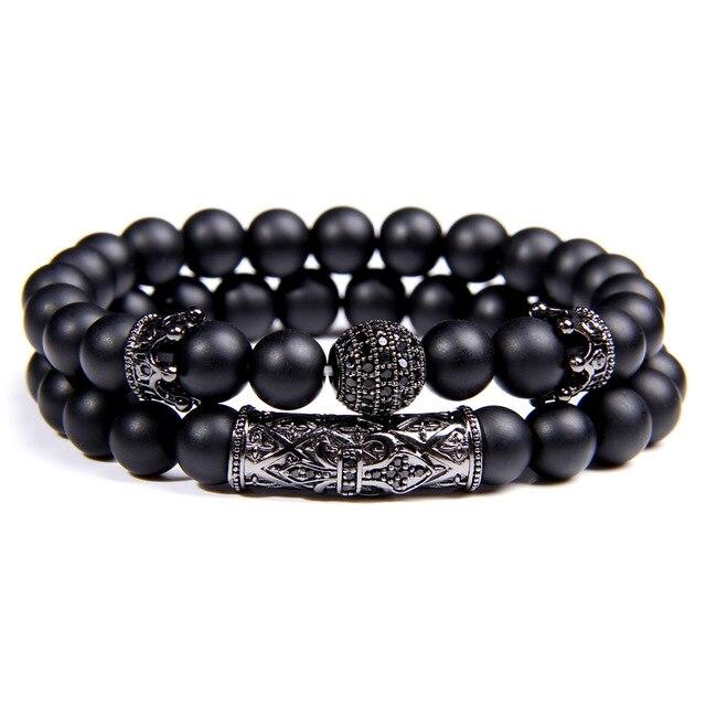 Bracelet de Perles pour Homme - 2 pièce |  Black Empire